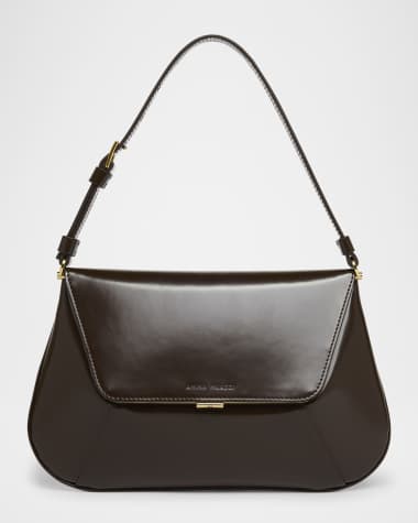 Amina Muaddi Ami Framed Leather Shoulder Bag