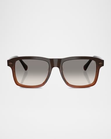Brunello Cucinelli Men's BC4014S Acetate Rectangle Sunglasses