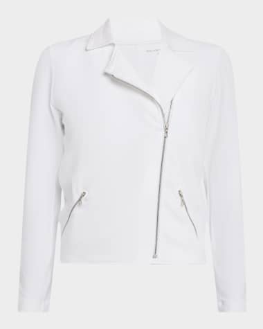 Majestic Filatures Zip-Front French Terry Moto Jacket