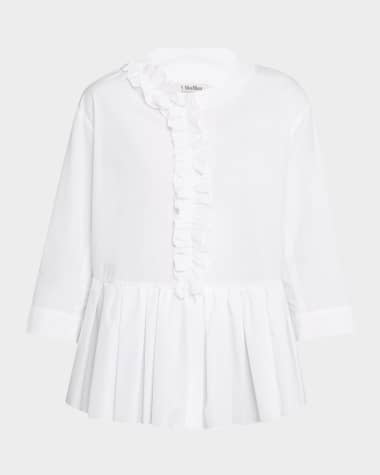 Max Mara Musa Ruffle Pleated Peplum Top