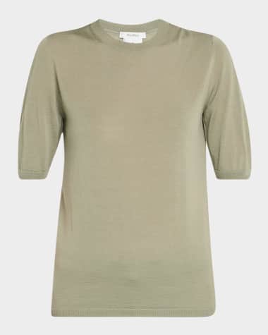 Max Mara Gerico Short-Sleeve Fine-Knit Sweater