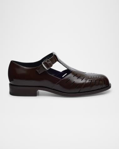 Bally Men's Spiegel Leather T-Strap Mary Jane Shoes