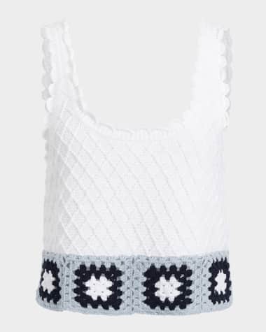 Splendid Sonia Crochet Sweater Tank Top
