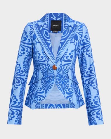 Smythe Graphic One-Button Blazer