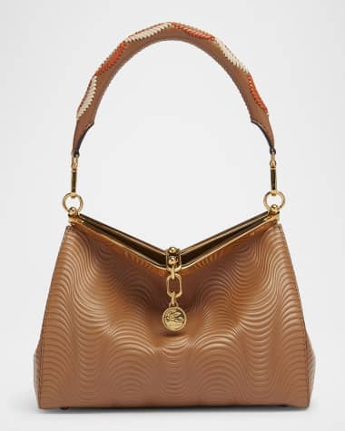 Etro Vela Waves Printed Leather Shoulder Bag