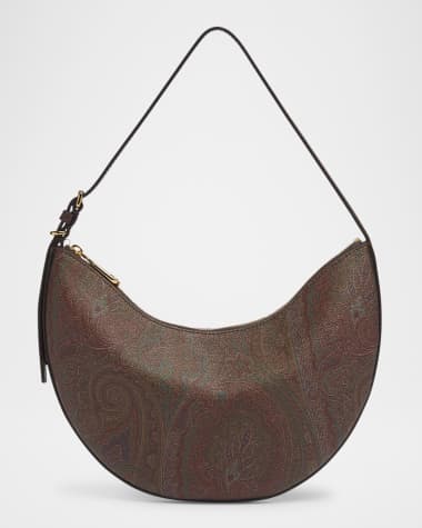 Etro Essential Paisley Printed Leather Shoulder Bag