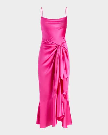 Cinq a Sept Vivienda Silk Tie-Waist Midi Dress