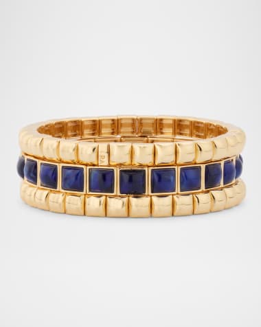 Roxanne Assoulin The Puffy Stud Bracelet Stack in Navy