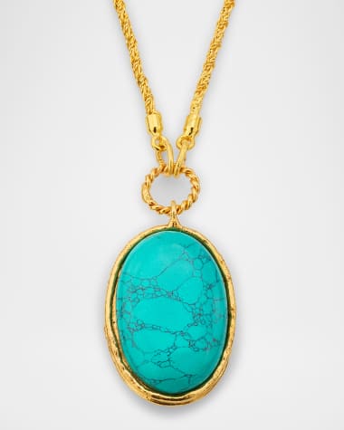 Sylvia Toledano Oval Turquoise Pendant Necklace