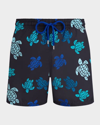 Vilebrequin Men's Multicolor Turtle-Print Swim Shorts