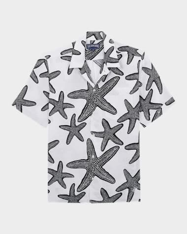 Vilebrequin Men's Starfish-Print Camp Shirt