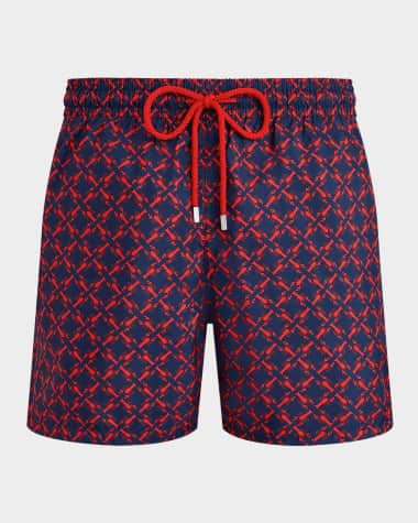 Vilebrequin Men's Micro Lobster-Print Swim Shorts