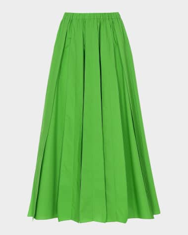 Mantu A-Line Reverse Seam Cotton Midi Skirt