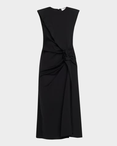 Mantu Sleeveless Ruffle Cotton Midi Dress