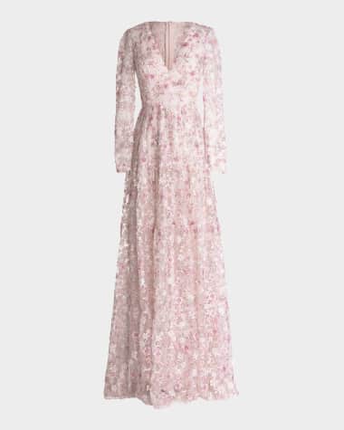 Dress the Population Black Label Angelina Beaded Floral Applique Gown