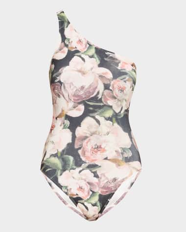 Norma Kamali Peony Asymmetric One-Piece Swimsuit