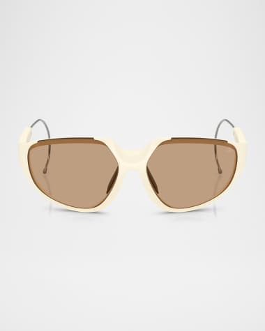 Moncler ME8008 Wraparound Plastic Sunglasses