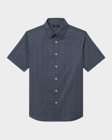 Theory Men's Irving Abstract-Print Short-Sleeve Sport Shirt
