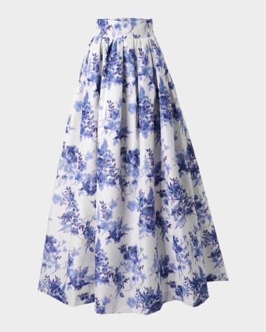 Carolina Herrera Blur Floral Ball Skirt