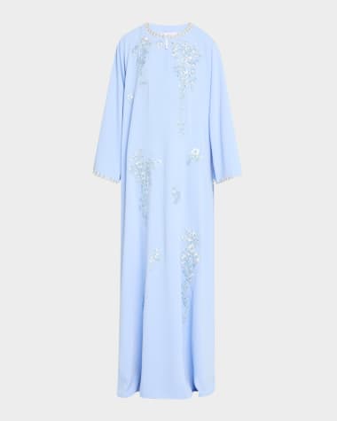 Carolina Herrera Embroidered Maxi Caftan Dress
