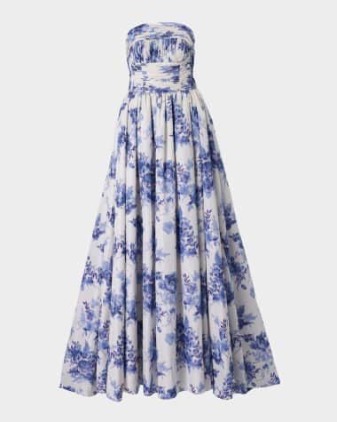 Carolina Herrera Strapless Gathered Bodice Ball Gown