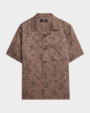 Theory Men's Noll Floral Short-Sleeve Shirt
