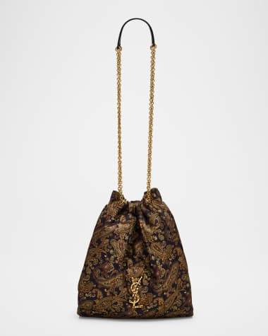 Saint Laurent Jamie Pochon YSL Shoulder Bag in Silk Twill