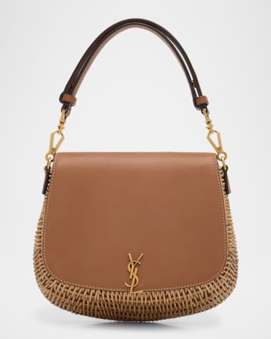 Saint Laurent Voltaire Mini YSL Top-Handle Bag in Bamboo and Calfskin
