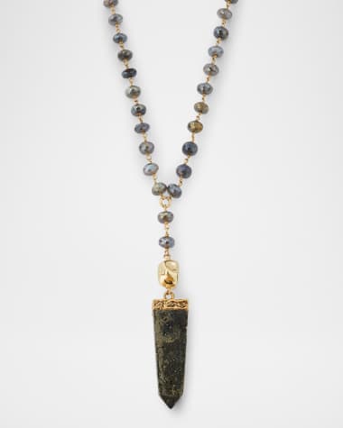 Devon Leigh Labradorite Station and Pyrite Pendant Necklace