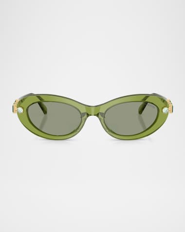 SWAROVSKI SK6042 Oval Embellished Sunglasses