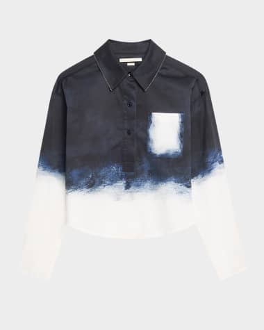 Jason Wu Collection Long-Sleeve Printed Cotton Popover