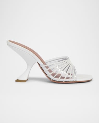 Amina Muaddi Mookie Multi-Strap Clear Mule Sandals