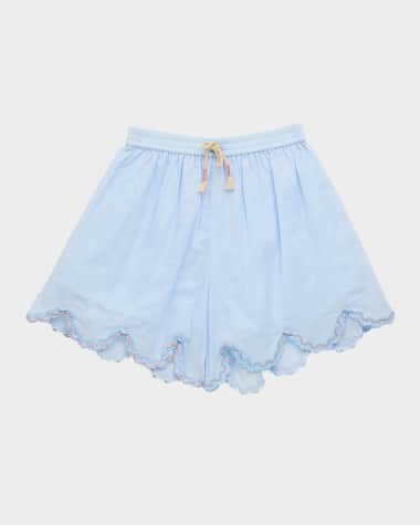 Zimmermann Girl's Cascadian Ric Rac-Trim Shorts, Size 4-12