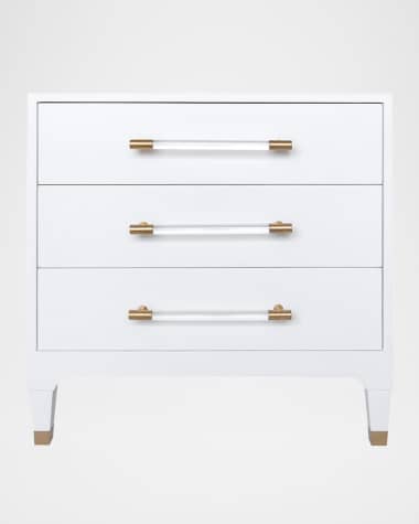 Worlds Away Amber 3-Drawer Side Table