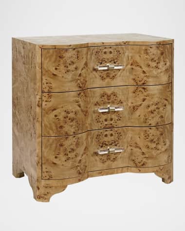 Worlds Away Calvin 3-Drawer Side Table