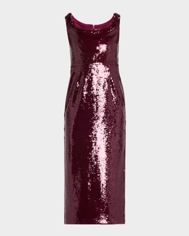 Roland Mouret Off-The-Shoulder Sequin Midi Dress