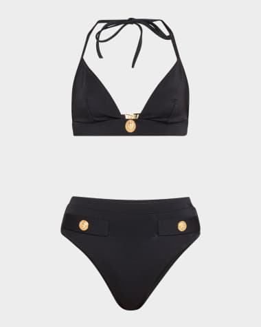 Balmain Maison Triangle Two-Piece Swimsuit