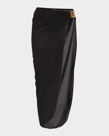 Balmain Logo Buckle Pareo Coverup