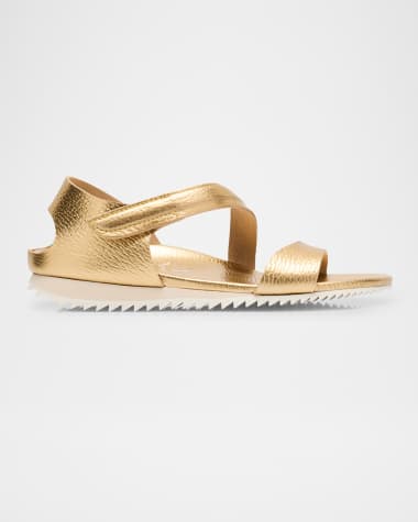 Pedro Garcia Bessi Asymmetric Flat Leather Sandals