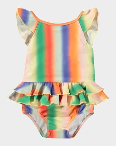 Molo Girl's Nalani Ruffle One-Piece Swimsuit, Size 3M-3