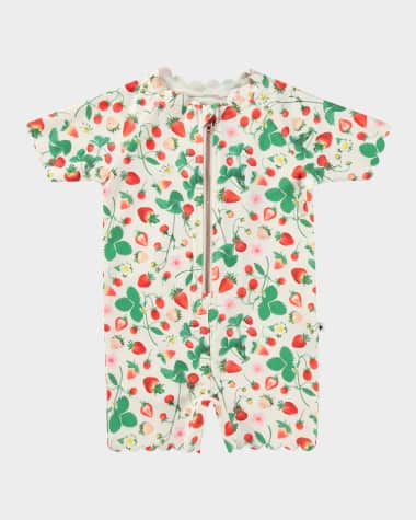 Molo Girl's Nolu Short-Sleeve One-Piece Swimsuit, Size 3M-4