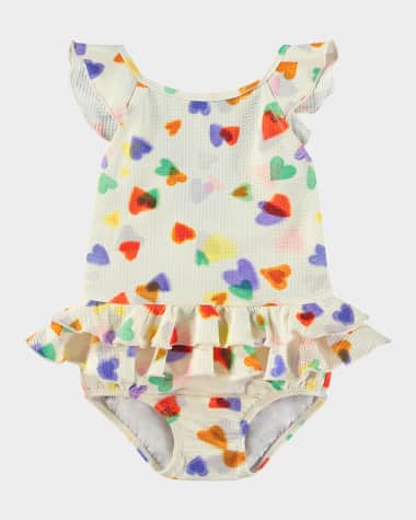 Molo Girl's Nalani Ruffle One-Piece Swimsuit, Size 3M-3