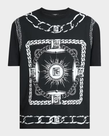 Balmain Men's Foulard Chaines Graphic T-Shirt