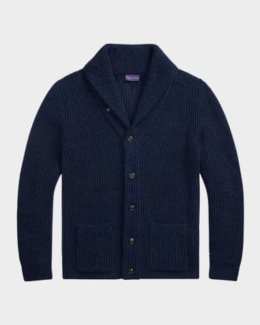 Ralph Lauren Purple Label Men's NM X RL Shawl-Collar Textured Cardigan