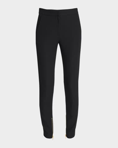 Balmain Zipped Slim Wool-Satin Pants