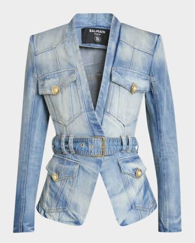 Balmain Belted Denim Jacket