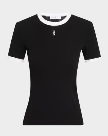 Rosetta Getty Contrast-Trim Short-Sleeve Slim T-Shirt