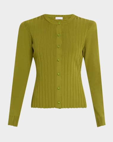 Rosetta Getty Rib Crewneck Cardigan