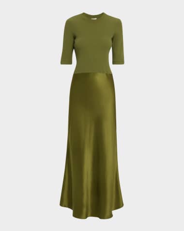 Rosetta Getty Short-Sleeve Combo T-Shirt Dress