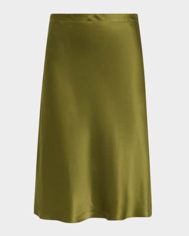 Rosetta Getty Bias Silk Midi Skirt